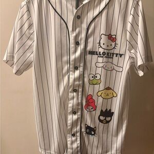 Hello Kitty Kids Button Down Shirt - White and Black